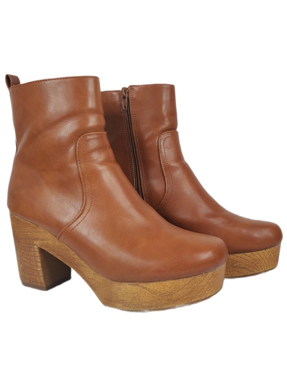 Universal Thread Brown Platform Ankle Boots Chunky Heel Women's Size 9 - Picture 2 of 10